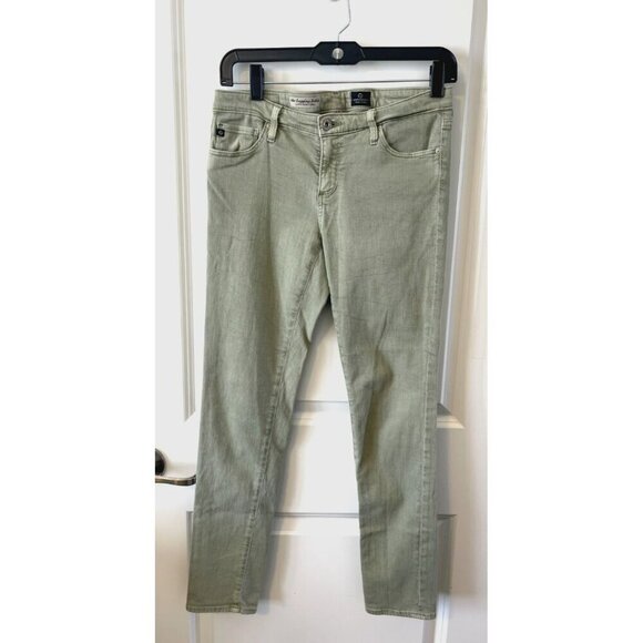 AG Adriano Goldschmied Denim - Adriano Goldschmied Womens Jeans 28R Sage Green The Legging Ankle Super Skinny